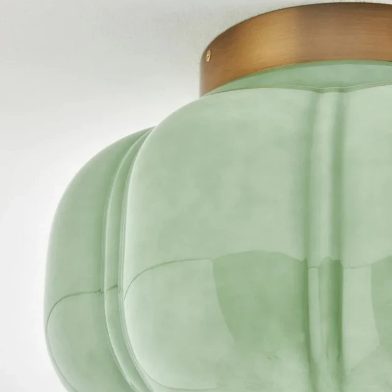 Vintage Semi-Plafondlamp Melkglas Pompoen Eloise E26 Retro Plafondverlichting Woonkamer | Sansoti
