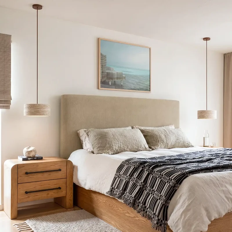 Travertijn Hanglamp Vintage Crème Natuursteen Wabi Sabi Stijl Eetkamer Slaapkamer | Sansoti