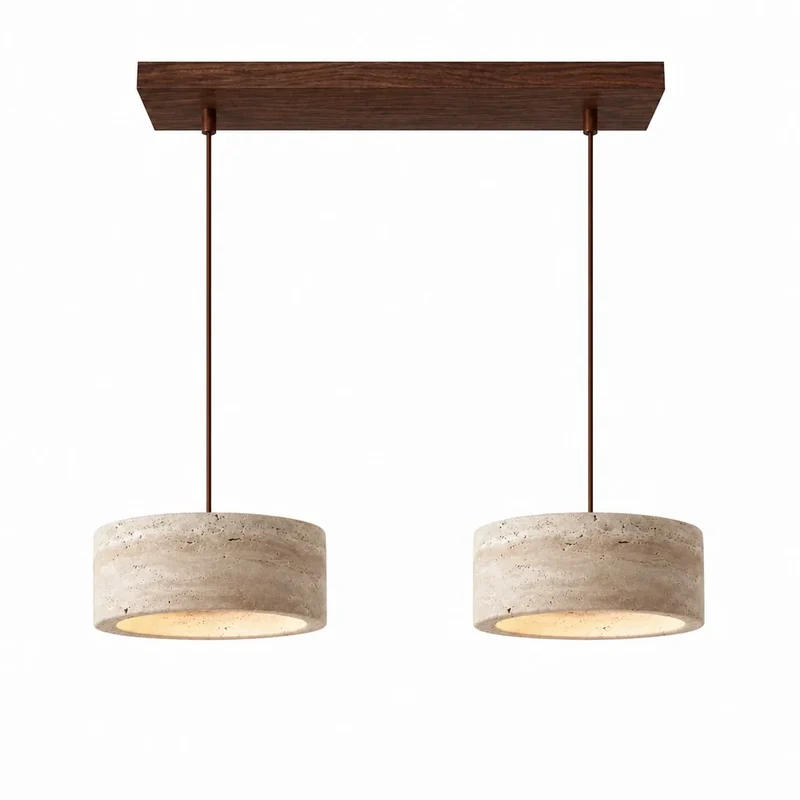 Travertijn Hanglamp Vintage Crème Natuursteen Wabi Sabi Stijl Eetkamer Slaapkamer | Sansoti