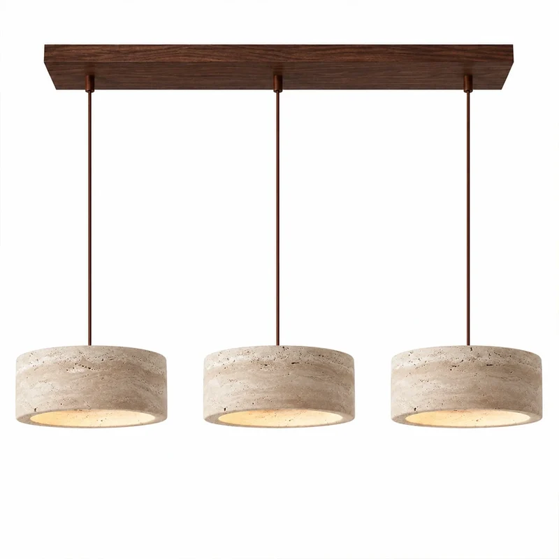 Travertijn Hanglamp Vintage Crème Natuursteen Wabi Sabi Stijl Eetkamer Slaapkamer | Sansoti