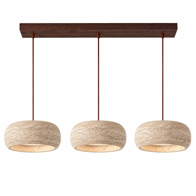 Travertijn Hanglamp Vintage Crème Natuursteen Wabi Sabi Stijl Eetkamer Slaapkamer | Sansoti