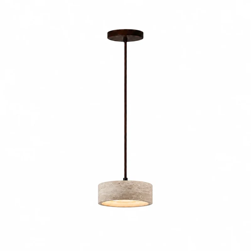 Travertijn Hanglamp Vintage Crème Natuursteen Wabi Sabi Stijl Eetkamer Slaapkamer | Sansoti