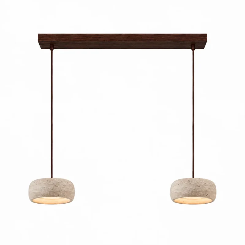 Travertijn Hanglamp Vintage Crème Natuursteen Wabi Sabi Stijl Eetkamer Slaapkamer | Sansoti