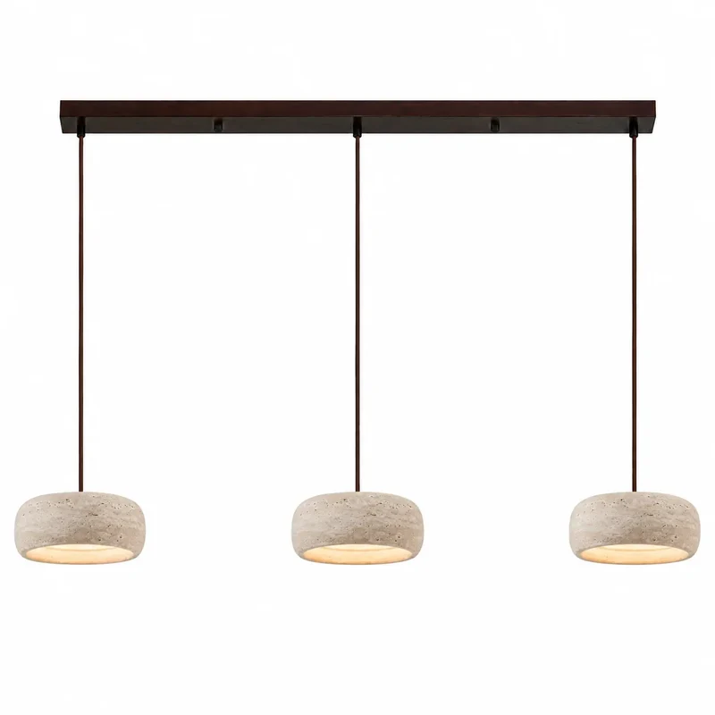 Travertijn Hanglamp Vintage Crème Natuursteen Wabi Sabi Stijl Eetkamer Slaapkamer | Sansoti