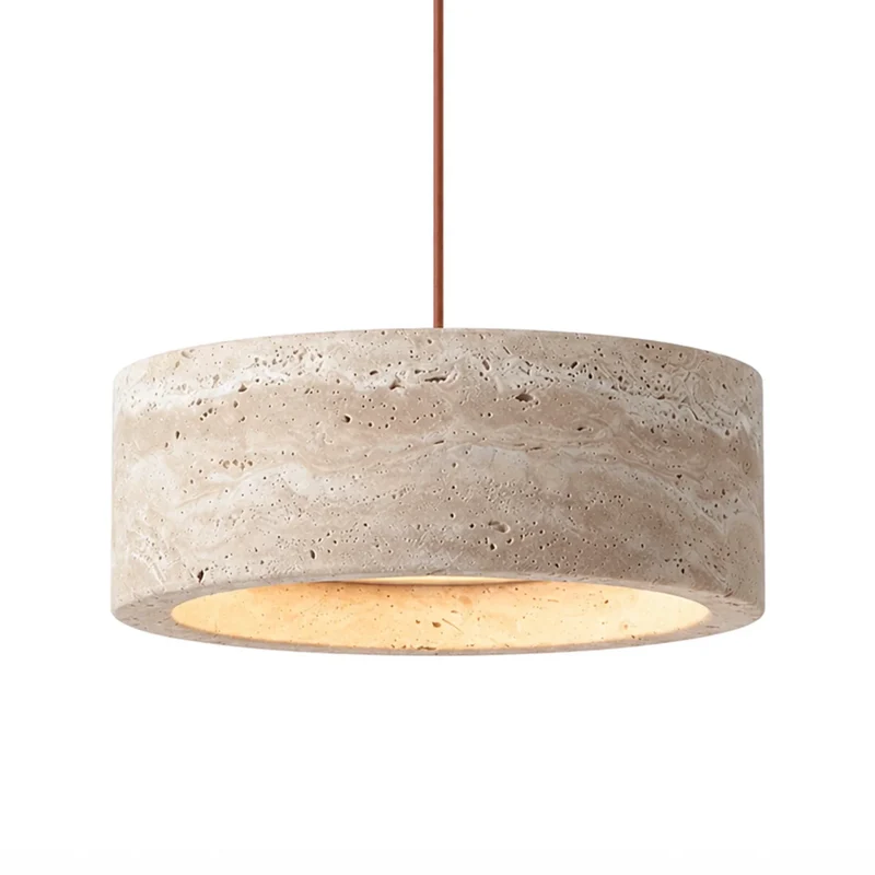 Travertijn Hanglamp Vintage Crème Natuursteen Wabi Sabi Stijl Eetkamer Slaapkamer | Sansoti