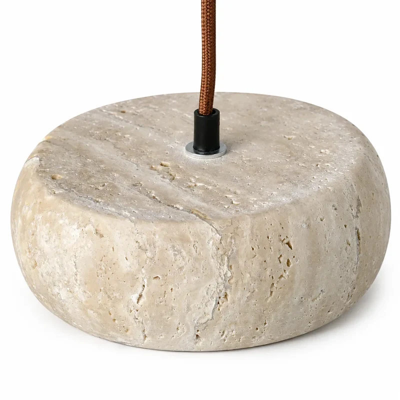 Travertijn Hanglamp Vintage Crème Natuursteen Wabi Sabi Stijl Eetkamer Slaapkamer | Sansoti