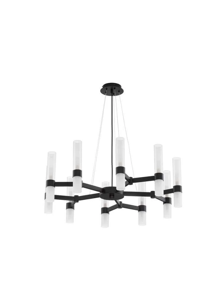 Century Pendelleuchte 20-flammig Ø 85cm Schwarz, Transparent