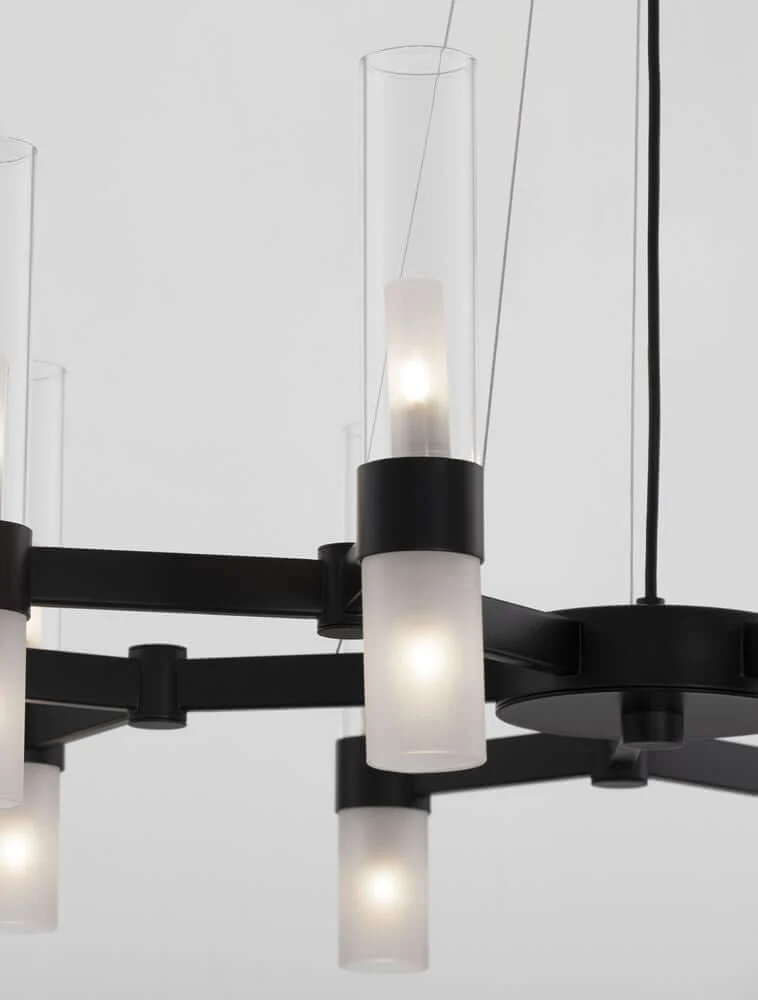 Century Pendelleuchte 20-flammig Ø 85cm Schwarz, Transparent