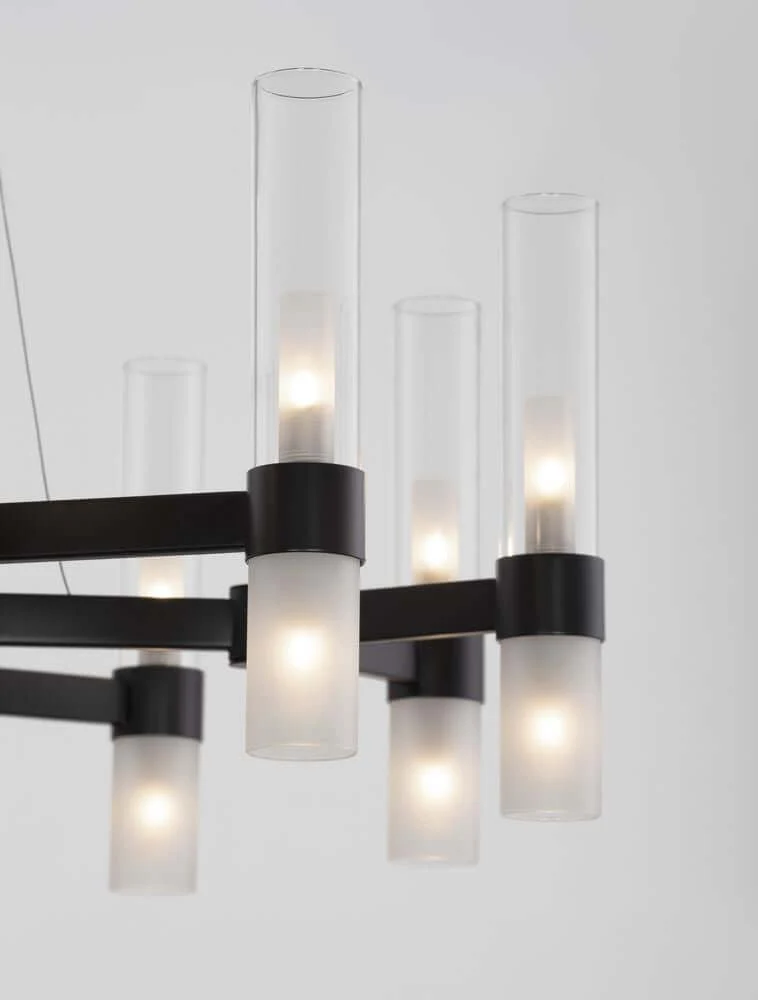 Century Pendelleuchte 20-flammig Ø 85cm Schwarz, Transparent