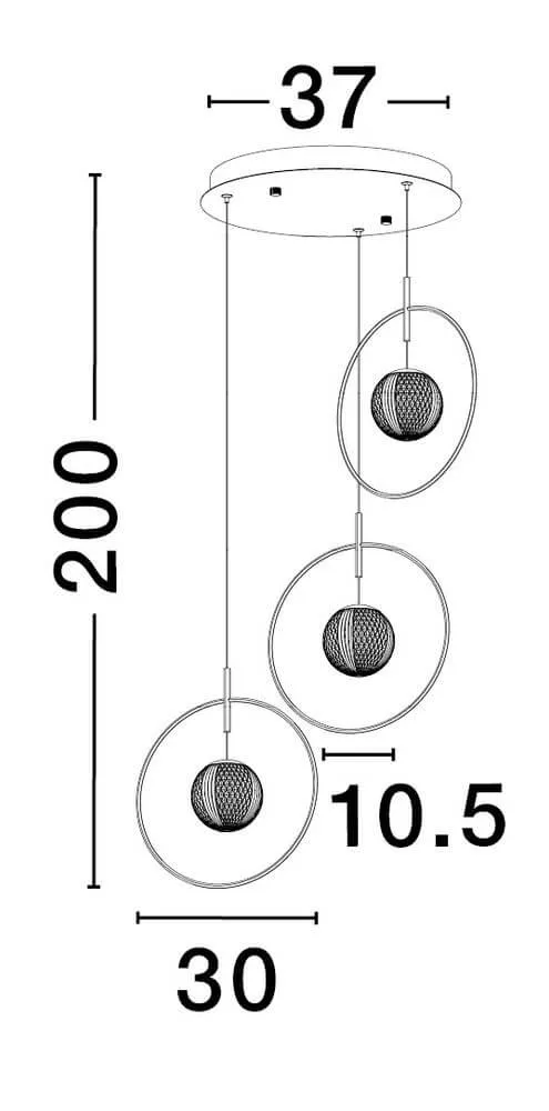Atos LED Pendelleuchte Ø 40cm 3-flammig Gold 3000K