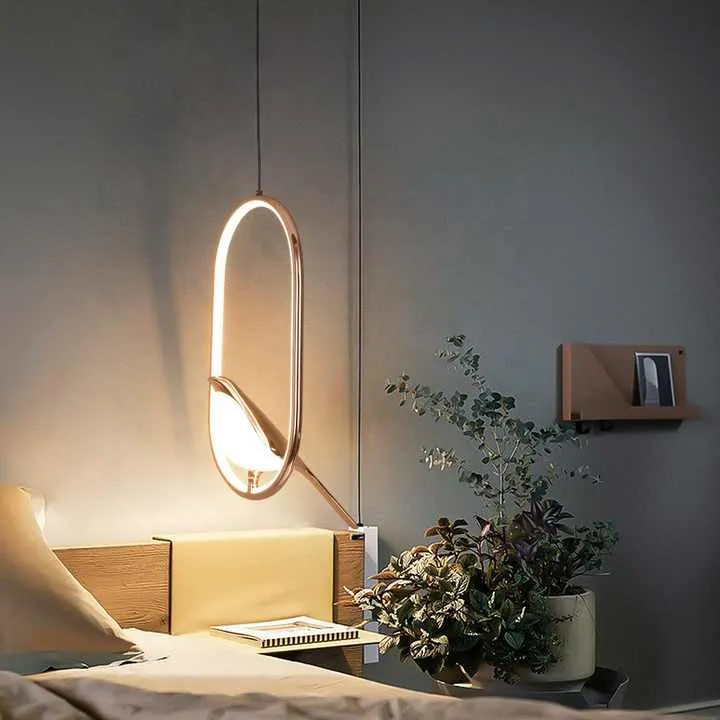 Hanglamp met Gouden Vogelsculptuur en LED-Verlichting voor Woonkamer Eetkamer Hal Slaapkamer Modern Design | Sansoti