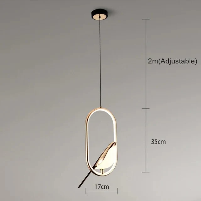 Hanglamp met Gouden Vogelsculptuur en LED-Verlichting voor Woonkamer Eetkamer Hal Slaapkamer Modern Design | Sansoti