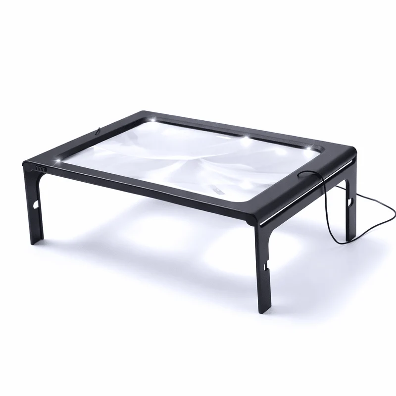 Opvouwbare Tafelvergrootglas met LED Verlichting Handsfree Leeshulp voor Lezen Hobby en Precisiewerk | Sansoti