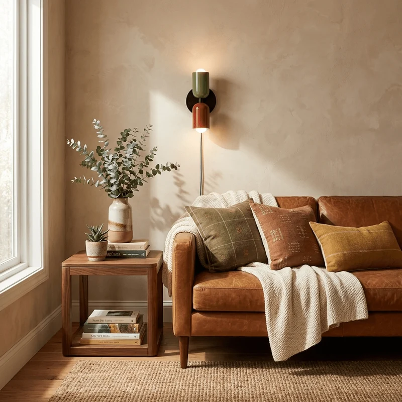 Dubbele Wandlamp met Stekker Lichtrichting Boven en Beneden Metalen Armatuur Gekleurde Kap E26 / E27 Fitting | Sansoti