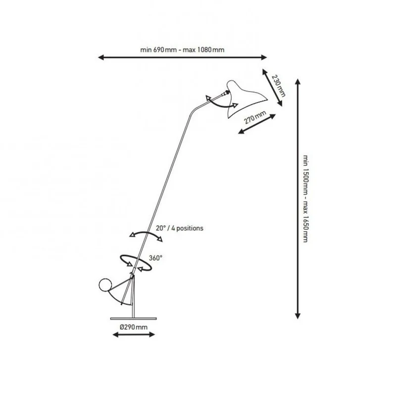 DCWéditions Mantis BS1 Leseleuchte schwenkbar