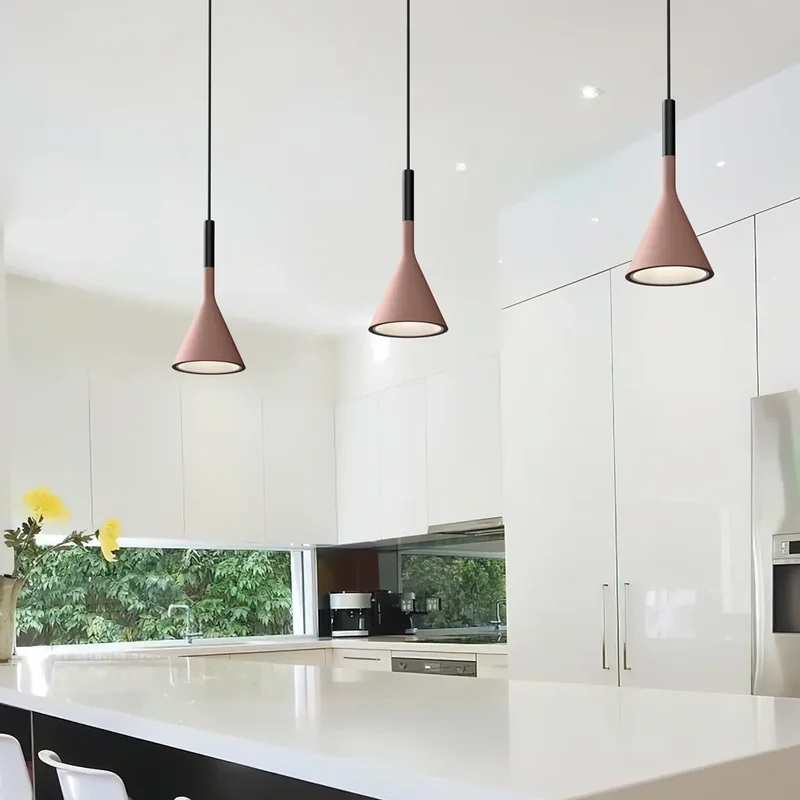 Hanglamp Betonlook Industrieel Grijs Bruin Wit Rood E27 Pendelverlichting Eettafel Keukeneiland Woonkamer | Sansoti