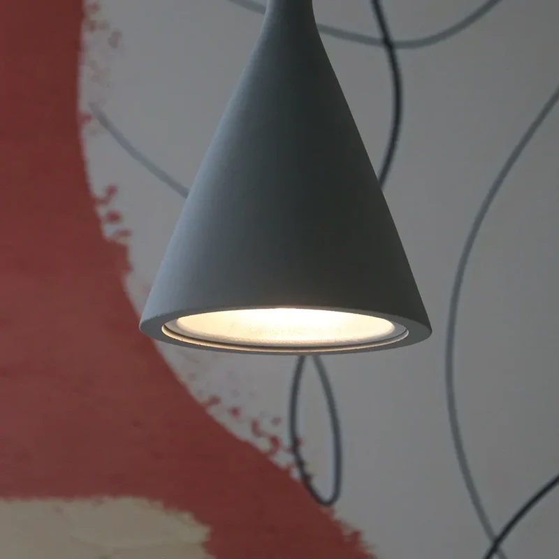 Hanglamp Betonlook Industrieel Grijs Bruin Wit Rood E27 Pendelverlichting Eettafel Keukeneiland Woonkamer | Sansoti