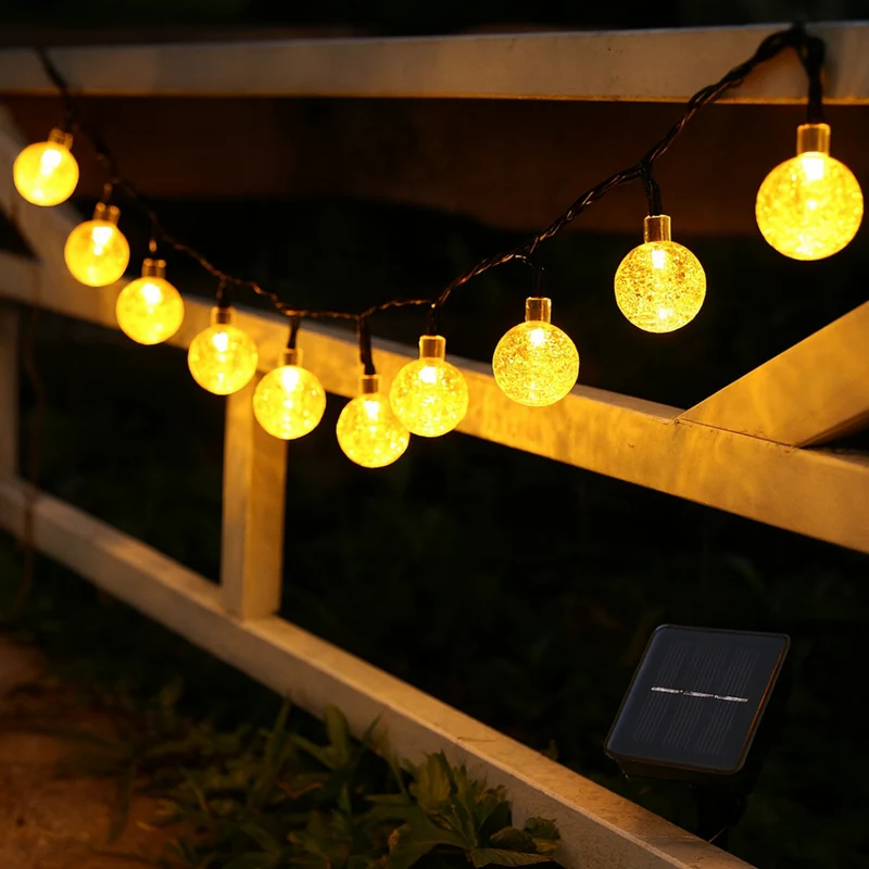 Solar tuinverlichting met kristallen bollen 50-100 LED buiten feestverlichting sfeerverlichting tuin decoratie | Sansoti