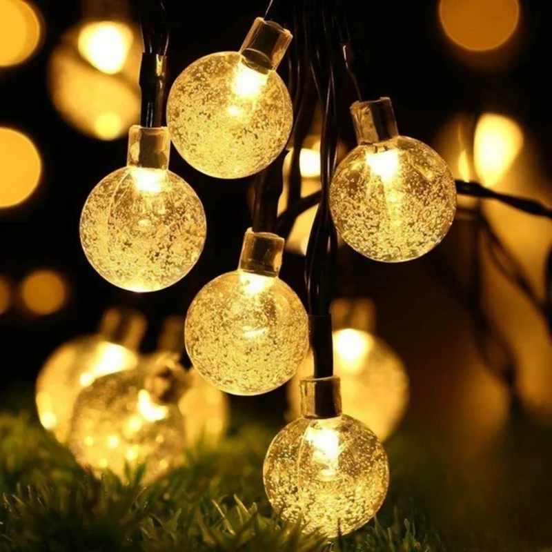 Solar tuinverlichting met kristallen bollen 50-100 LED buiten feestverlichting sfeerverlichting tuin decoratie | Sansoti