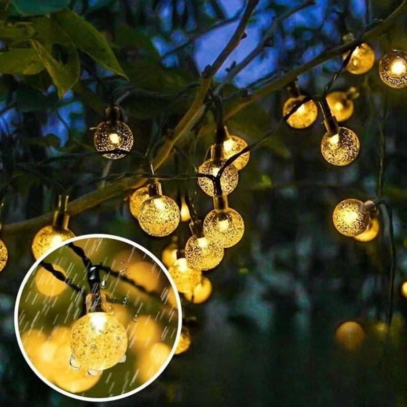 Solar tuinverlichting met kristallen bollen 50-100 LED buiten feestverlichting sfeerverlichting tuin decoratie | Sansoti