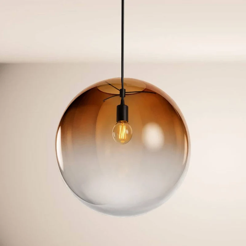 s.luce Orb Glaskugel Hängelampe 150cm Aufhängung Schwarz