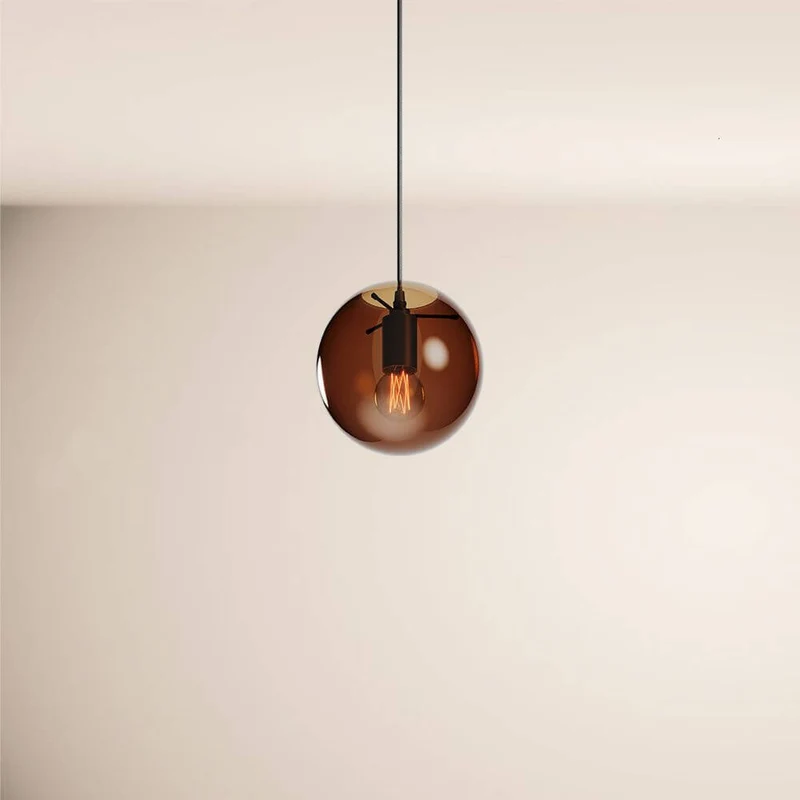 s.luce Orb Glaskugel Hängelampe 150cm Aufhängung Schwarz