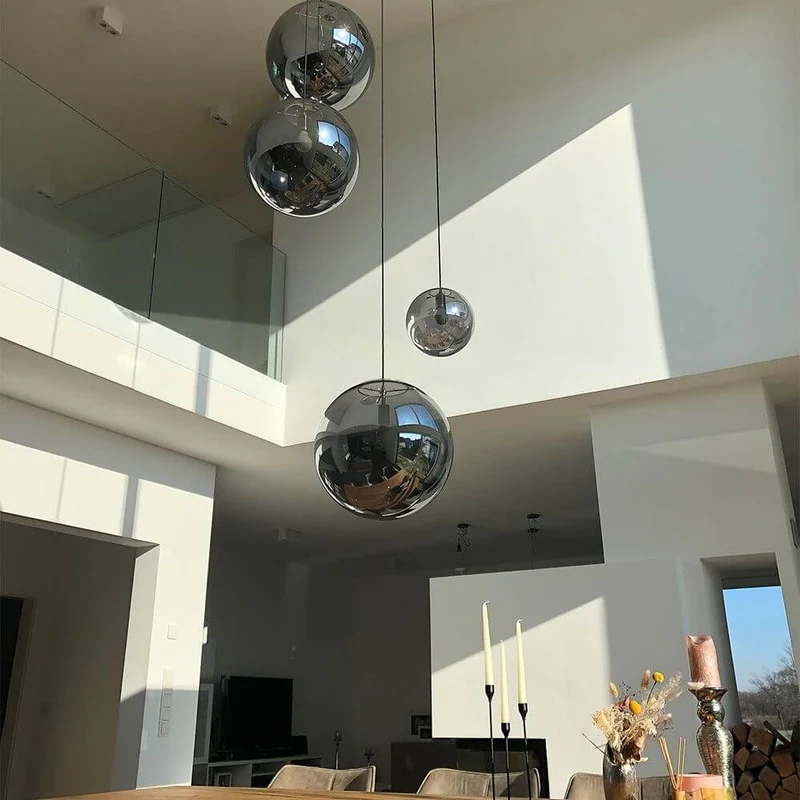 s.luce Orb Glaskugel Hängelampe 150cm Aufhängung Schwarz