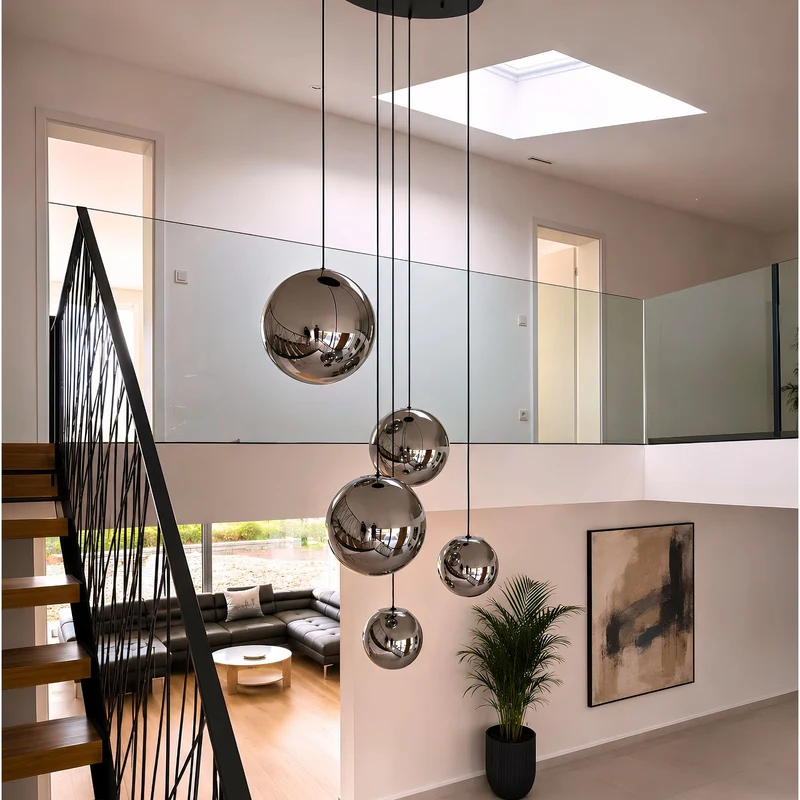 s.luce Orb Glaskugel Galerieleuchte 500cm Aufhängung Schwarz