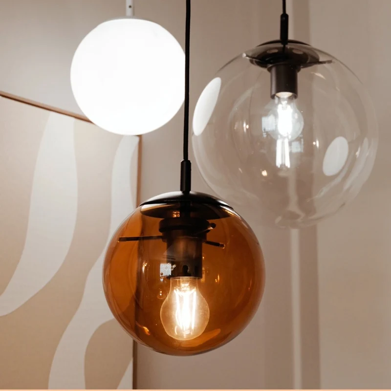 s.luce Orb Glaskugel Galerieleuchte 500cm Aufhängung Schwarz