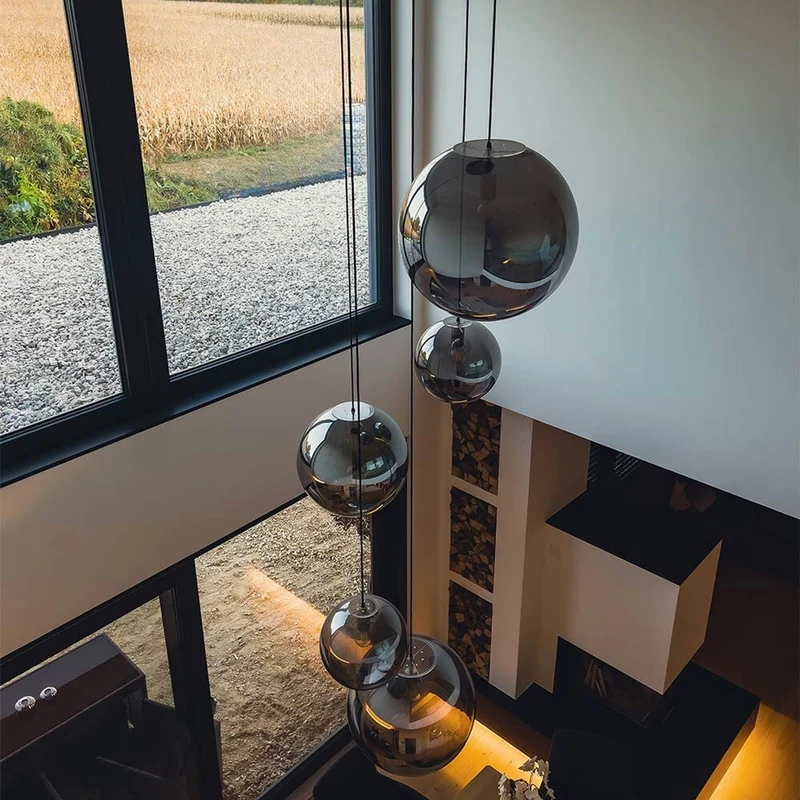 s.luce Orb Glaskugel Galerieleuchte 500cm Aufhängung Schwarz