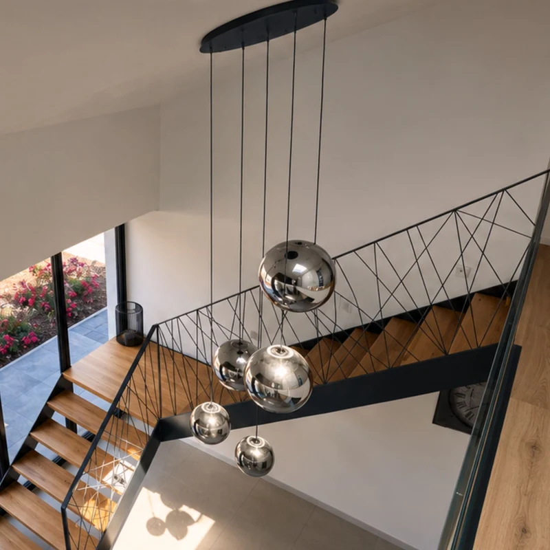 s.luce Orb Glaskugel Galerieleuchte 500cm Aufhängung Schwarz