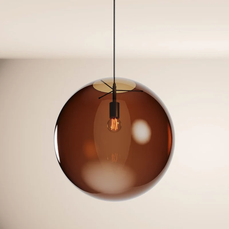 s.luce Orb Glaskugel Galerieleuchte 500cm Aufhängung Schwarz