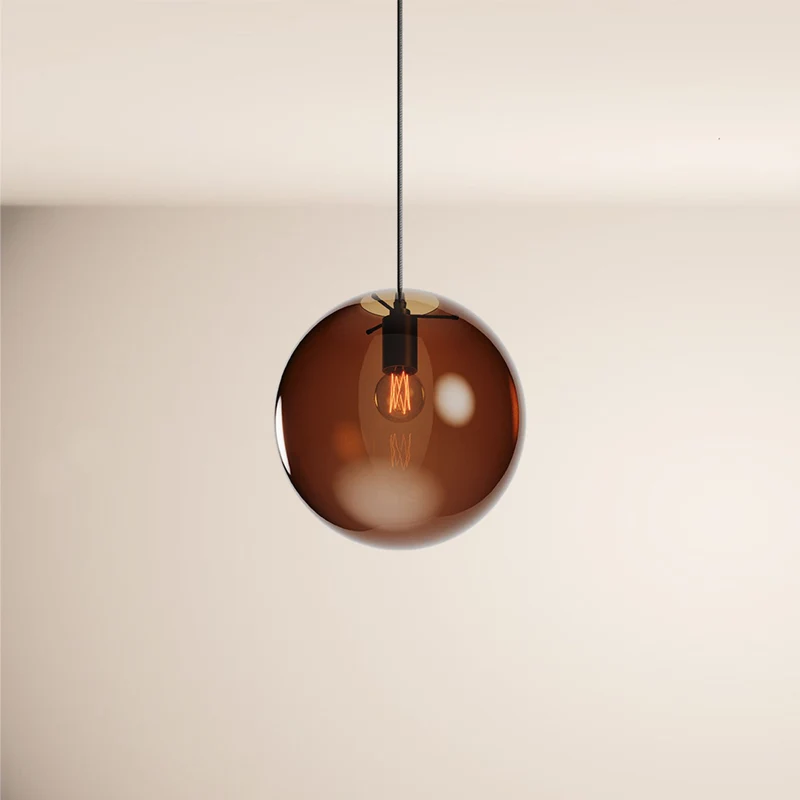 s.luce Orb Glaskugel Galerieleuchte 500cm Aufhängung Schwarz