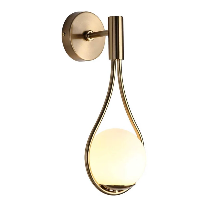 Design Wandlamp Glas en Metaal LED Verlichting Zwart Goud Scandinavisch Modern voor Woonkamer Slaapkamer | Sansoti
