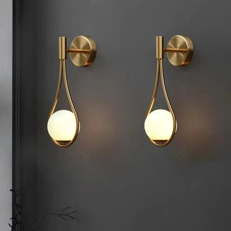 Design Wandlamp Glas en Metaal LED Verlichting Zwart Goud Scandinavisch Modern voor Woonkamer Slaapkamer | Sansoti