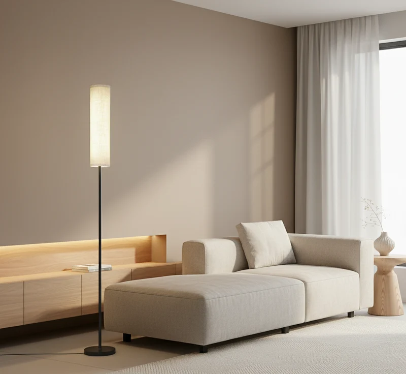 Staande LED-Lamp 170 cm Dimbaar met Afstandsbediening Scandinavisch Hout en Metaal Warm tot Koud Wit | Sansoti
