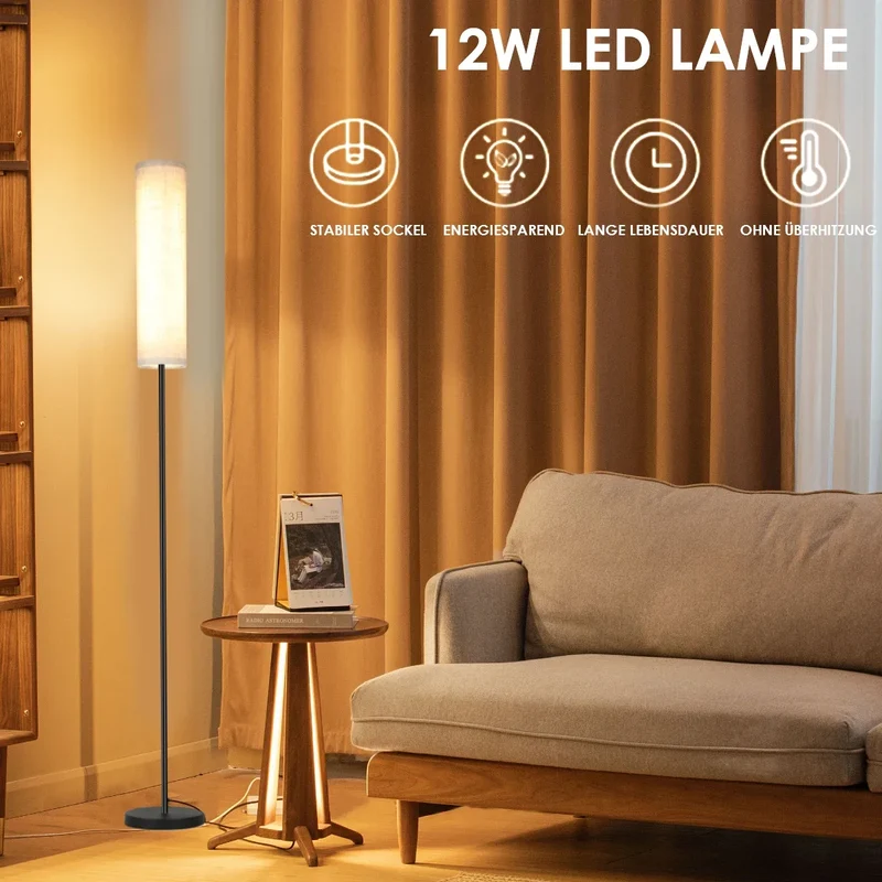 Staande LED-Lamp 170 cm Dimbaar met Afstandsbediening Scandinavisch Hout en Metaal Warm tot Koud Wit | Sansoti