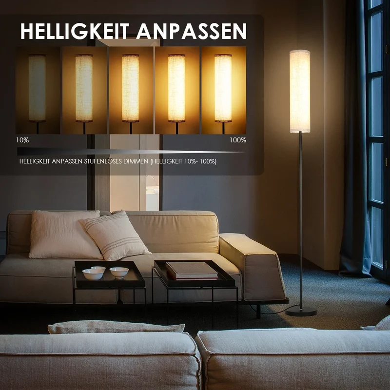 Staande LED-Lamp 170 cm Dimbaar met Afstandsbediening Scandinavisch Hout en Metaal Warm tot Koud Wit | Sansoti