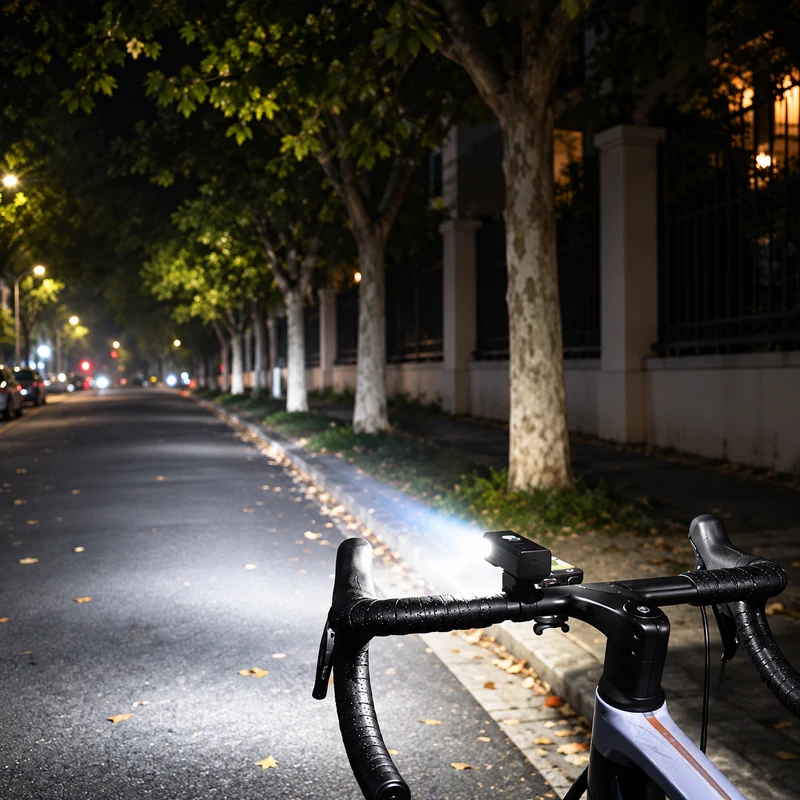 Oplaadbare LED Fietsverlichting Set Verstelbare Lichtbundel Automatische Sensor Digitale Accuweergave Fiets | Sansoti