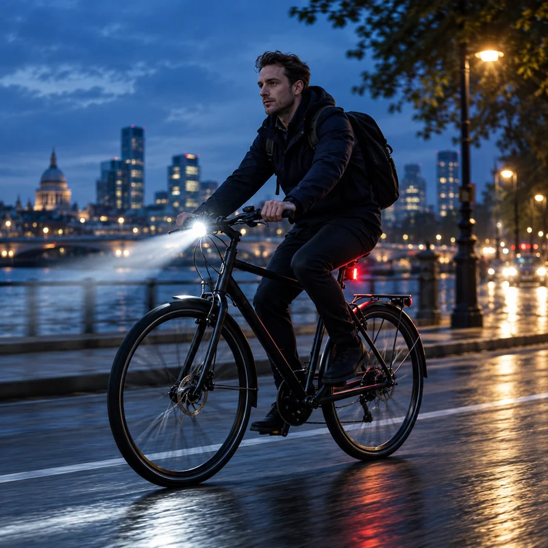 Oplaadbare LED Fietsverlichting Set Verstelbare Lichtbundel Automatische Sensor Digitale Accuweergave Fiets | Sansoti