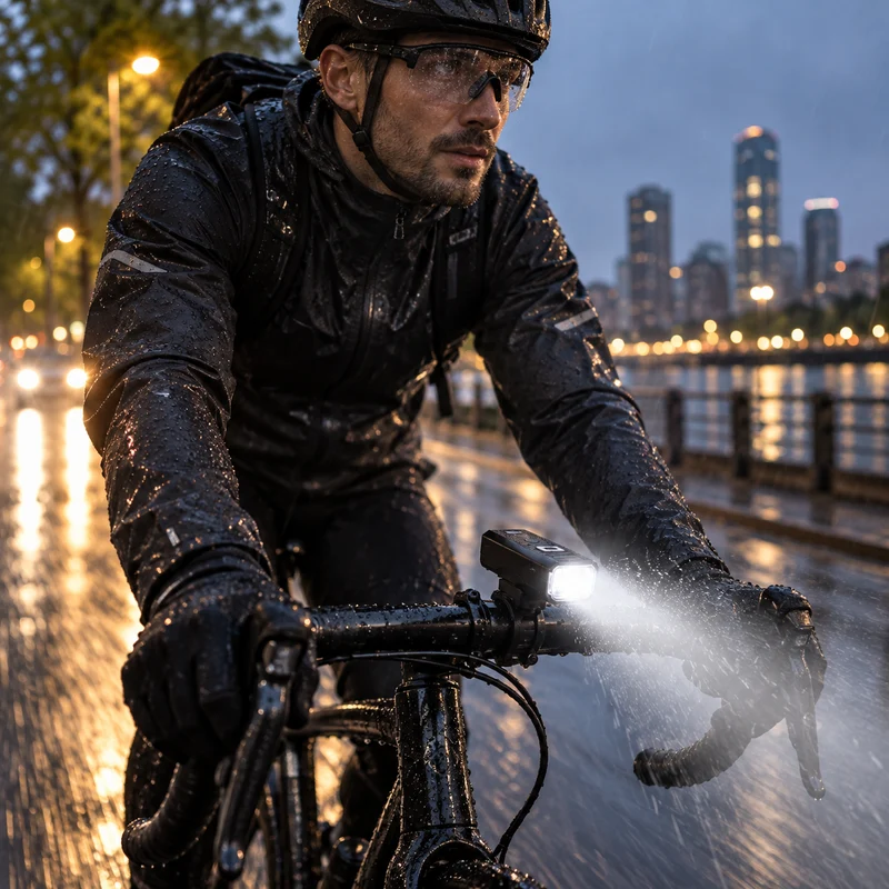 Oplaadbare LED Fietsverlichting Set Verstelbare Lichtbundel Automatische Sensor Digitale Accuweergave Fiets | Sansoti