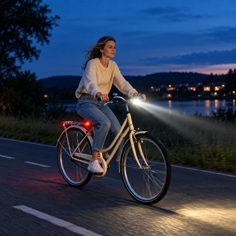 Oplaadbare LED Fietsverlichting Set Verstelbare Lichtbundel Automatische Sensor Digitale Accuweergave Fiets | Sansoti