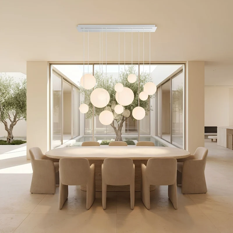 s.luce Orb Esszimmerlampe 12-flammig 160cm 2-reihig