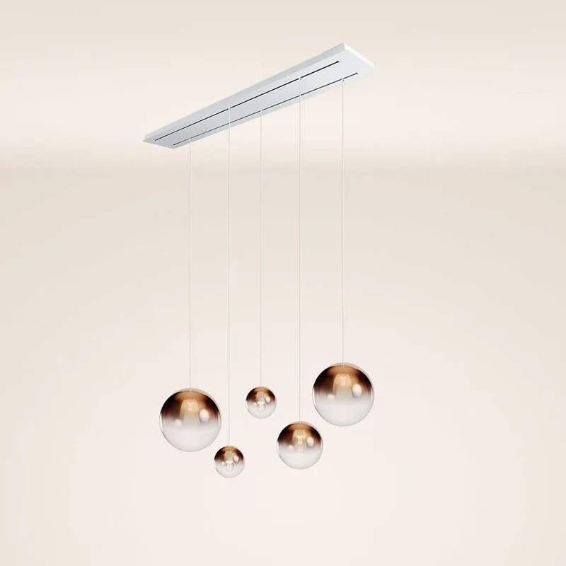 s.luce Orb 5-flammige Esstischlampe 2-reihig 160cm
