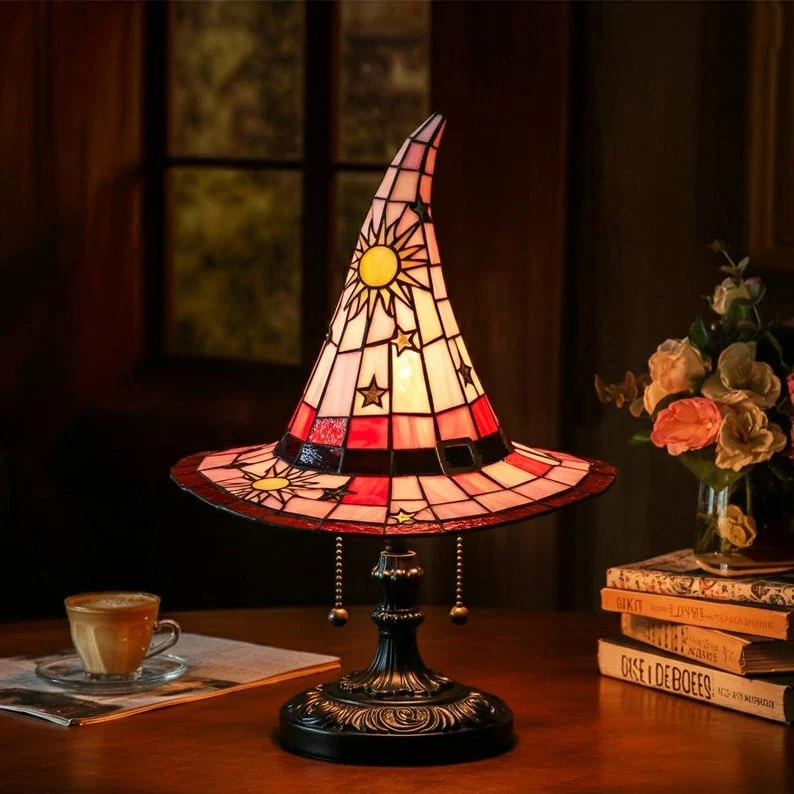 Decoratieve Heksenhoed Lamp met Warm LED-Licht 35cm Gothic Sfeerverlichting voor Tafel Kast Halloween Decoratie | Sansoti
