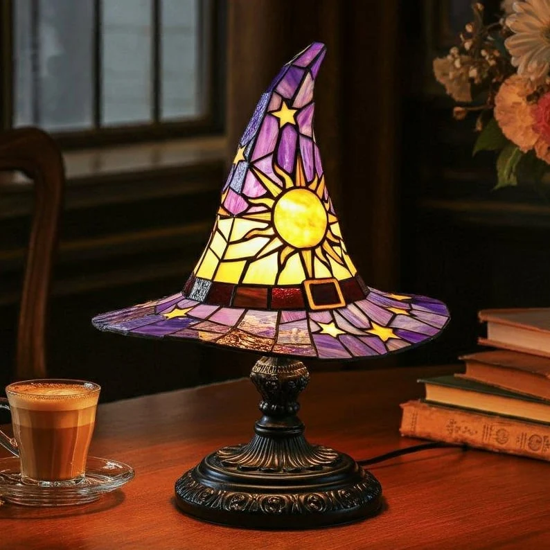 Decoratieve Heksenhoed Lamp met Warm LED-Licht 35cm Gothic Sfeerverlichting voor Tafel Kast Halloween Decoratie | Sansoti