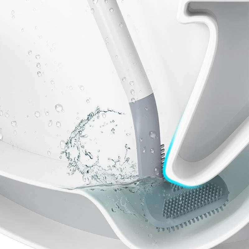 Driehoekige Toiletborstel met Zelfklevende Wandhouder TPR Borsten Compacte WC Reiniging voor Badkamer | Sansoti