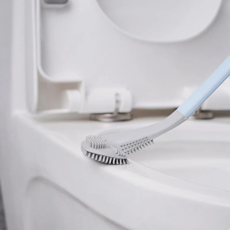 Driehoekige Toiletborstel met Zelfklevende Wandhouder TPR Borsten Compacte WC Reiniging voor Badkamer | Sansoti