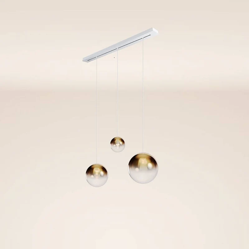 s.luce Orb Esstisch-Hängelampe 3-flammig 120cm Ø 20/30/40