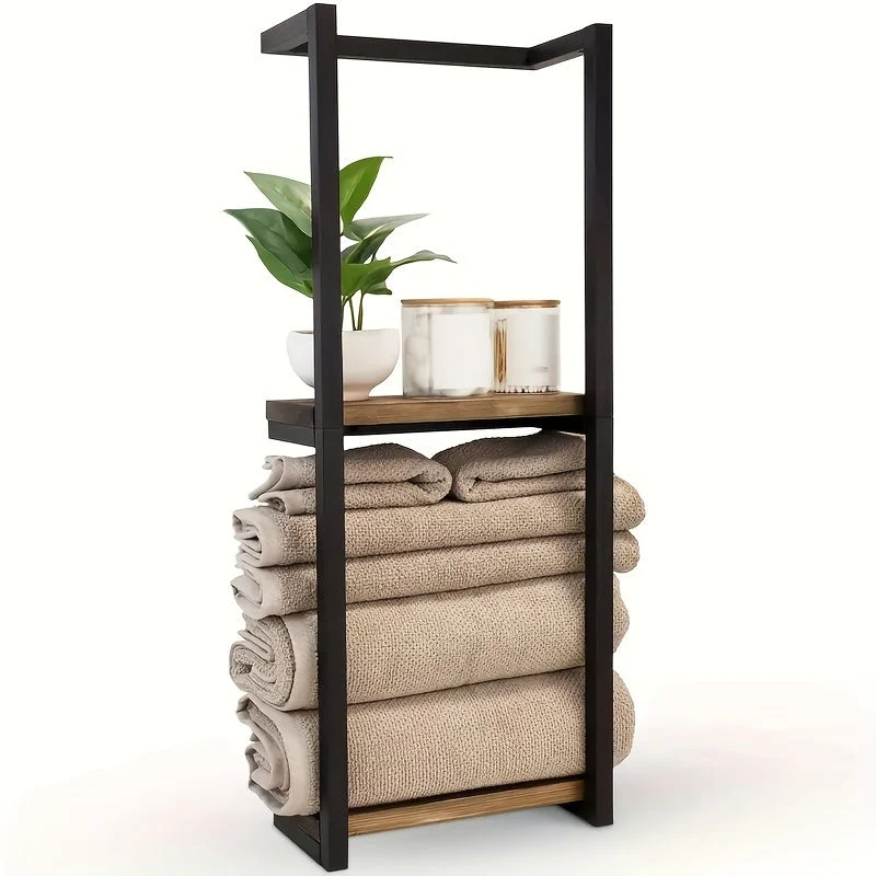 Handdoekenrek Wandmontage RVS Dubbel Niveau Badkamerorganisatie Zwevend Design Handdoekenhouder Chroom | Sansoti